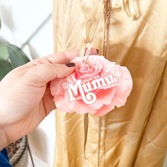 NWT Show Me Your Mumu Godshaw Goddess Gown Gold Satin Maxi Dress Size S Small - Picture 9 of 14